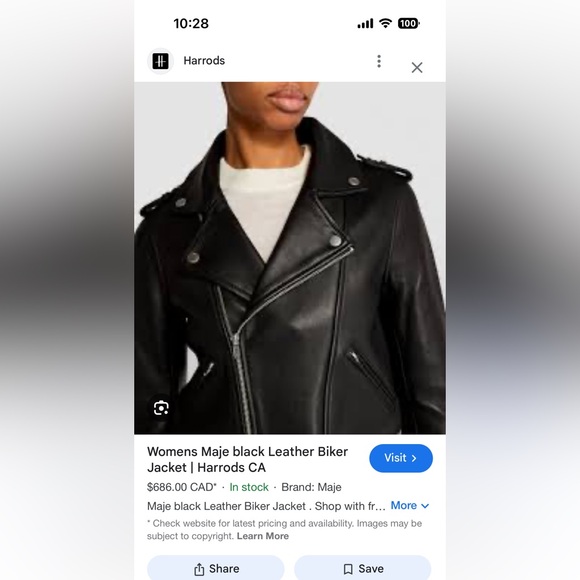 BNWT Maje leather biker jacket- retails $700+ - Picture 8 of 8